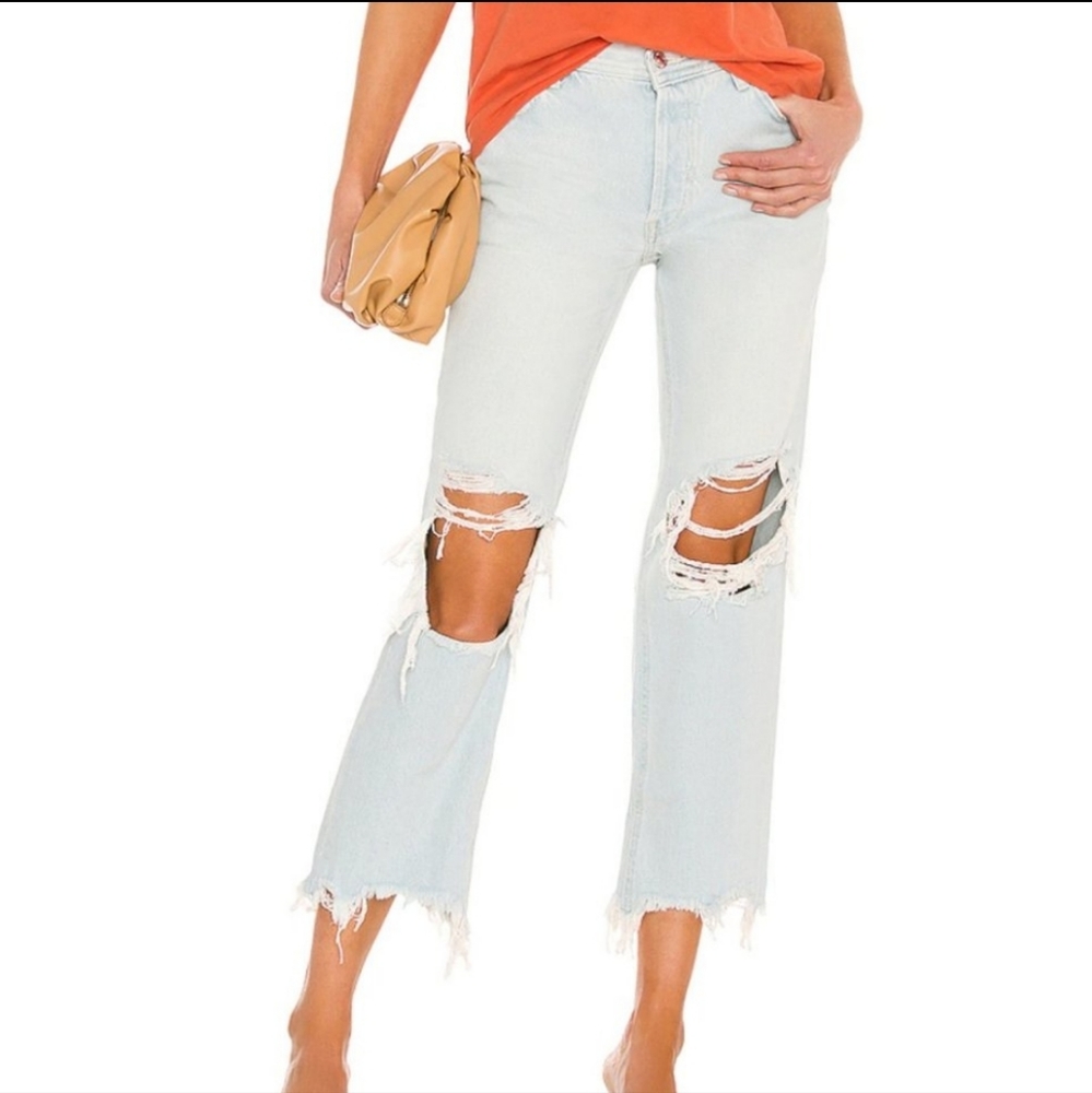 Free People Mid Rise Maggie Jeans, Size 27, Paradise Blue